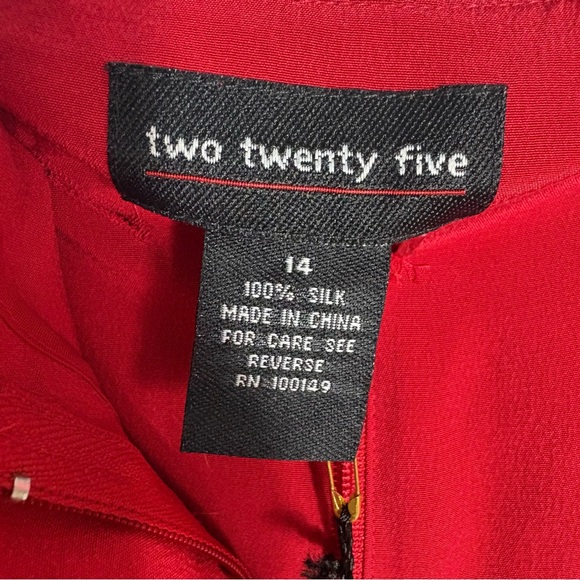 TWO TWENTY FIVE 100% Silk Trousers w/ Paisley Cuffs in Red Size 14 -- BEAUTIFUL! - Picture 6 of 7